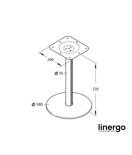 CentrālCentrālā galda kāja, pulēta/spīdīga. H-720mm, Ø 580mm