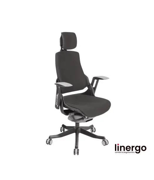 Ergonomisks biroja krēsls Wau ERGO S, melns/melns.