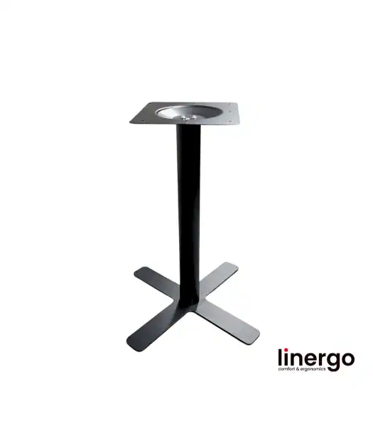 Centrālā galda kāja, krāsota/melna. H-720mm, 600x600mm